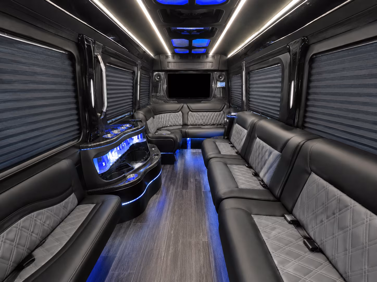 odessa 30 passenger party bus inside