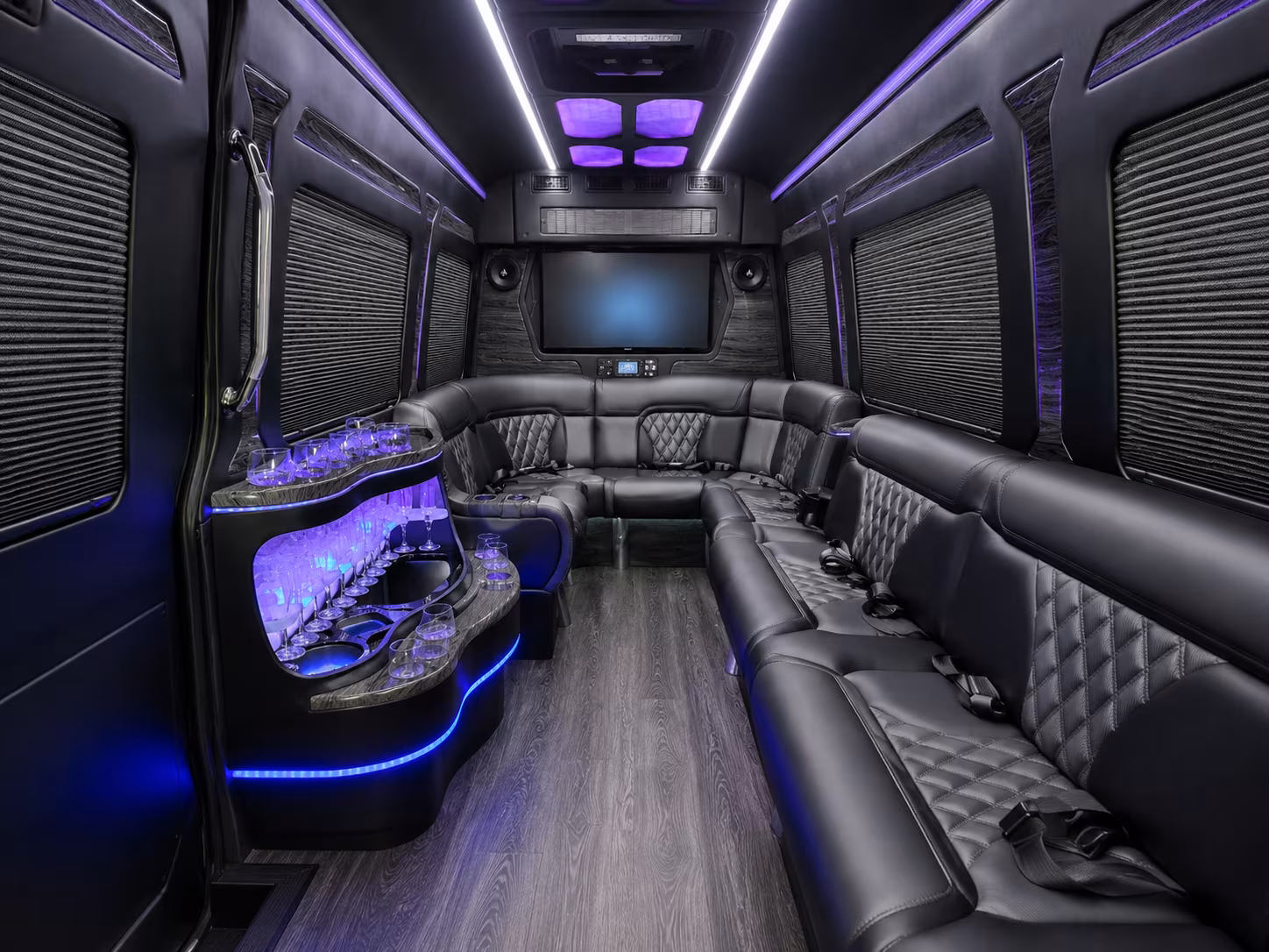 odessa 30 passenger party bus interior
